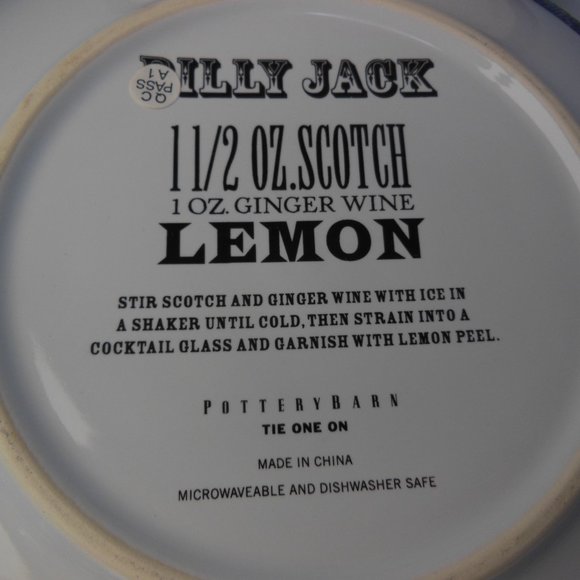 Pottery Barn Cocktail Plates  2 boxed sets= 8,  TIE ONE ON cowboy recipe plates - Picture 11 of 11